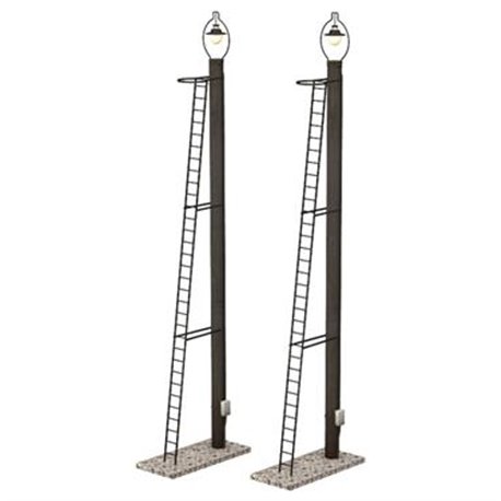 Wooden Post Yard Lamps (x2)