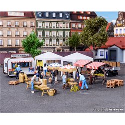 HO Outdoor farmers market plastic model kit