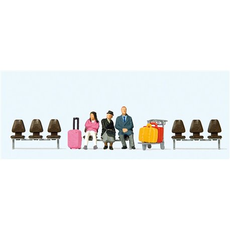 Waiting Travellers (3) on Modern Seats Exclusive Figure Set