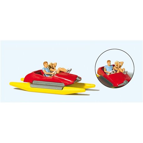 Couple in Red Bedal Boat (1x2) Exclusive Figure Set