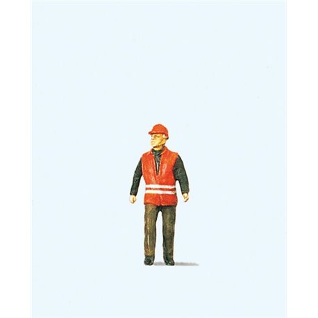 Railway Worker in Safety Vest Figure