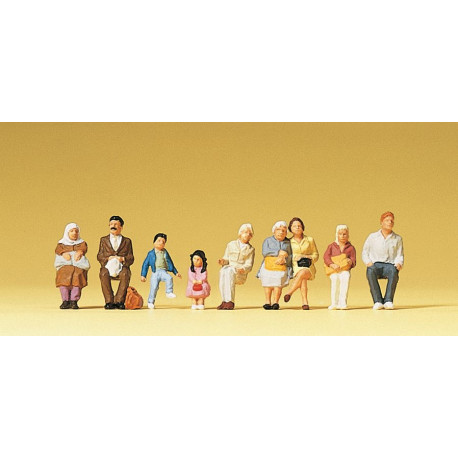 Seated Bus/Train Passengers (9) Exclusive Figure Set