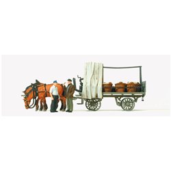 Horse Drawn Flat Wagon with Vegetable Load